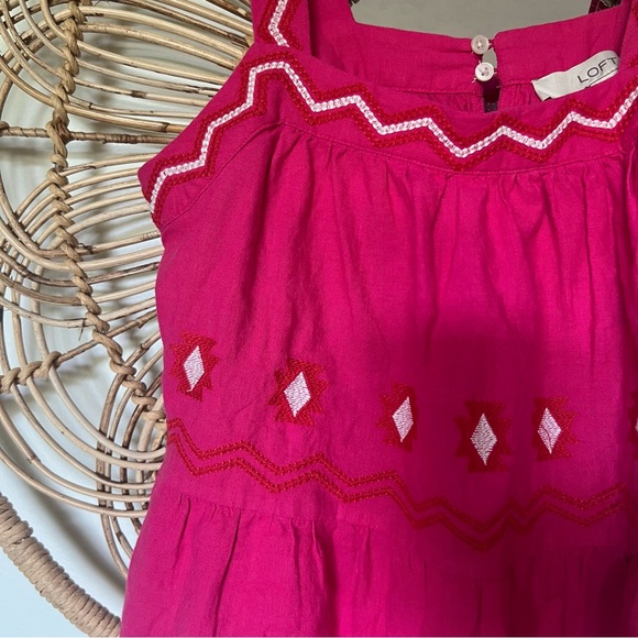 Loft Pink Embroidered Tank Top - Picture 2 of 7